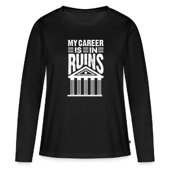 Musée Funny Design Musées - T-shirt manches longues Premium bio Femme - noir - Devant - Julia (174cm)