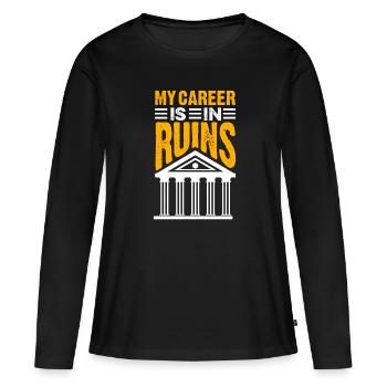 Visite de musée Hommes Femmes Design Musées - T-shirt manches longues Premium bio Femme - noir - Devant - Julia (174cm)