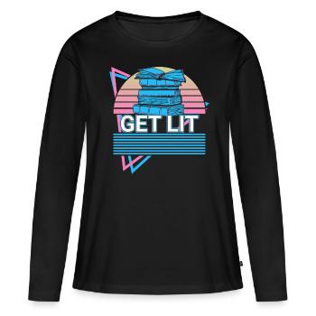 Livre drôle Lecture Littérature - T-shirt manches longues Premium bio Femme - noir - Devant - Julia (174cm)