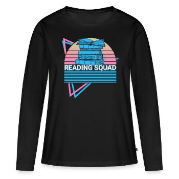 Book reader Bookworm - Women's Premium Organic Long Sleeve Shirt - black - Front - Julia (174cm)