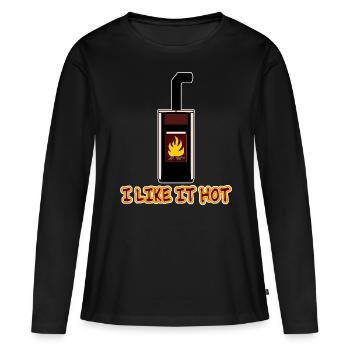 Foyer Poêle à bois Poêle à bois Poêle à bois - T-shirt manches longues Premium bio Femme - noir - Devant - Julia (174cm)