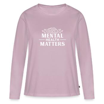 Santé mentale Sensibilisation aux maladies cérébrales humaines - T-shirt manches longues Premium bio Femme - rose poudré - Devant - Julia (174cm)