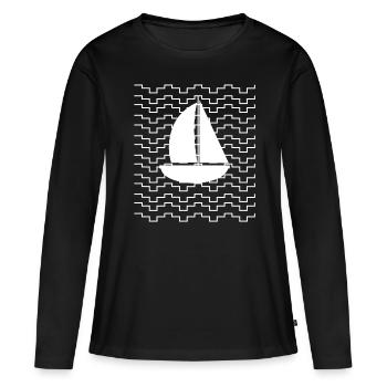 Synthétiseur Forme d’onde Synthétiseurs - T-shirt manches longues Premium bio Femme - noir - Devant - Julia (174cm)