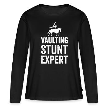 Voltige amusante sur le cheval - T-shirt manches longues Premium bio Femme - noir - Devant - Julia (174cm)
