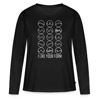 Synthétiseur Synthétiseurs - T-shirt manches longues Premium bio Femme - noir - Devant - Julia (174cm)