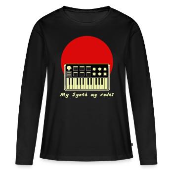 Synthétiseur Synthétiseur - T-shirt manches longues Premium bio Femme - noir - Devant - Julia (174cm)