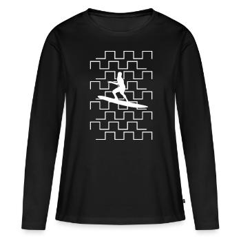 Synthé Surfer Synthétiseur Synthétiseurs - T-shirt manches longues Premium bio Femme - noir - Devant - Julia (174cm)