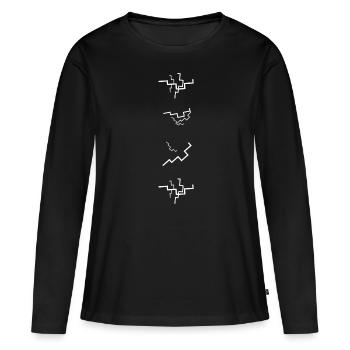 Synthétiseur Synthétiseur Forme d’onde - T-shirt manches longues Premium bio Femme - noir - Devant - Julia (174cm)