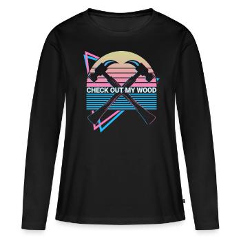Funny Carpenter Retro Carpentry - Women's Premium Organic Long Sleeve Shirt - black - Front - Julia (174cm)