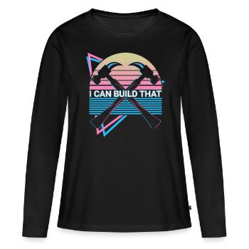 Funny Carpenter Retro Carpentry - Women's Premium Organic Long Sleeve Shirt - black - Front - Julia (174cm)