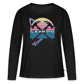 Funny Carpenter Retro Carpentry - Women's Premium Organic Long Sleeve Shirt - black - Front - Julia (174cm)