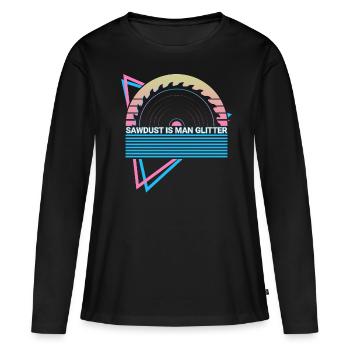 Funny Carpenter Retro Carpentry - Women's Premium Organic Long Sleeve Shirt - black - Front - Julia (174cm)