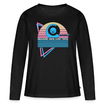 Funny Carpenter Retro Carpentry - Women's Premium Organic Long Sleeve Shirt - black - Front - Julia (174cm)