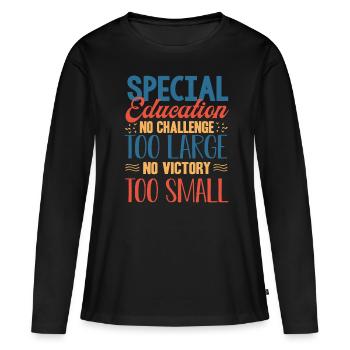 Éducation spécialisée, Éducation spécialisée - T-shirt manches longues Premium bio Femme - noir - Devant - Julia (174cm)