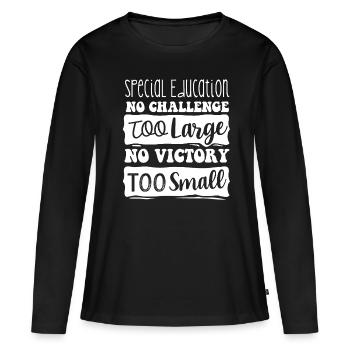 Éducation spécialisée, Éducation spécialisée - T-shirt manches longues Premium bio Femme - noir - Devant - Julia (174cm)