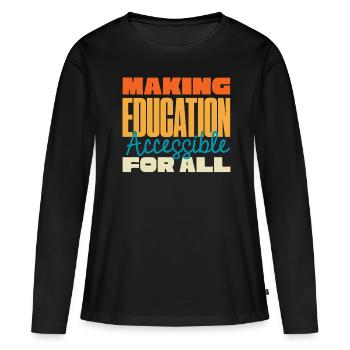 Éducation spécialisée, Éducation spécialisée - T-shirt manches longues Premium bio Femme - noir - Devant - Julia (174cm)