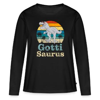 Gotti Saurus Gotti Schweiz Patentante - Frauen Premium Bio Langarmshirt - Schwarz - Vorne - Julia (174cm)