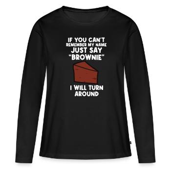 Brownies Bake Chocolate Brownie Baker - T-shirt manches longues Premium bio Femme - noir - Devant - Julia (174cm)
