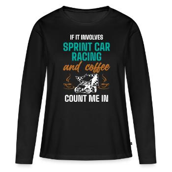 Courses de voitures de sprint, voitures de sprint, courses sur piste de terre - T-shirt manches longues Premium bio Femme - noir - Devant - Julia (174cm)