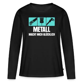 Opérateur de machine de découpe disant - T-shirt manches longues Premium bio Femme - noir - Devant - Julia (174cm)