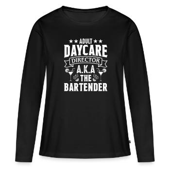 Kellnerin Barkeeper Kellner Kellner - Frauen Premium Bio Langarmshirt - Schwarz - Vorne - Julia (174cm)