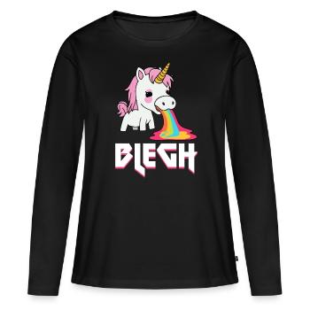 Blegh Heavy Metal Metalcore Licorne - T-shirt manches longues Premium bio Femme - noir - Devant - Julia (174cm)