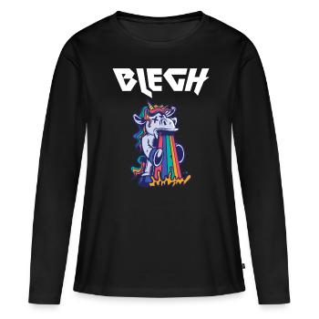 Blegh Heavy Metal Metalcore Licorne - T-shirt manches longues Premium bio Femme - noir - Devant - Julia (174cm)