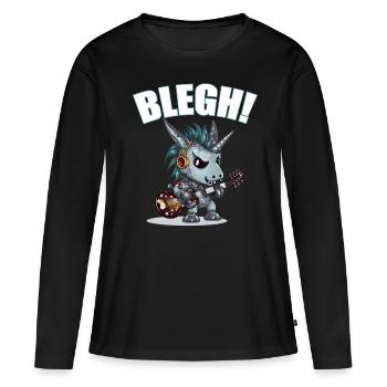 Licorne Heavy Metal Metalcore de Blegh - T-shirt manches longues Premium bio Femme - noir - Devant - Julia (174cm)