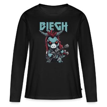 Blegh Heavy Metal Metalcore Licorne - T-shirt manches longues Premium bio Femme - noir - Devant - Julia (174cm)