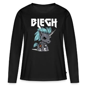 Licorne Heavy Metal Metalcore de Blegh - T-shirt manches longues Premium bio Femme - noir - Devant - Julia (174cm)