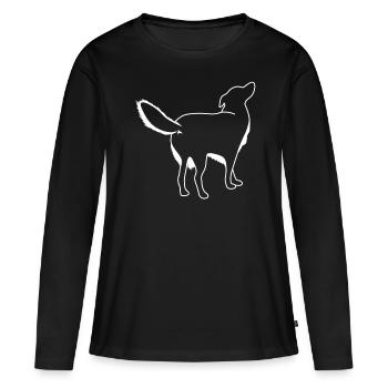 Chien de derrière Chiens - T-shirt manches longues Premium bio Femme - noir - Devant - Julia (174cm)