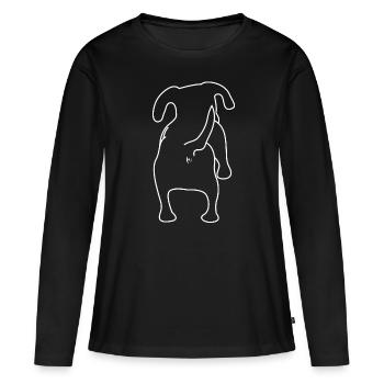 Chien de derrière Chiens - T-shirt manches longues Premium bio Femme - noir - Devant - Julia (174cm)