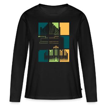 Orgel Retro Orgelspieler Organist - Frauen Premium Bio Langarmshirt - Schwarz - Vorne - Julia (174cm)