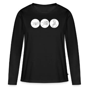 Kpop Doigt Musique pop coréenne K-Pop - T-shirt manches longues Premium bio Femme - noir - Devant - Julia (174cm)