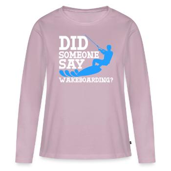 Wakeboard Wakeboarder Wakeboarding - T-shirt manches longues Premium bio Femme - rose poudré - Devant - Julia (174cm)