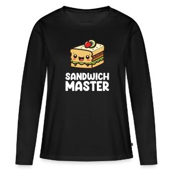 Sandwichs amusants pour les amateurs de sandwichs - T-shirt manches longues Premium bio Femme - noir - Devant - Julia (174cm)