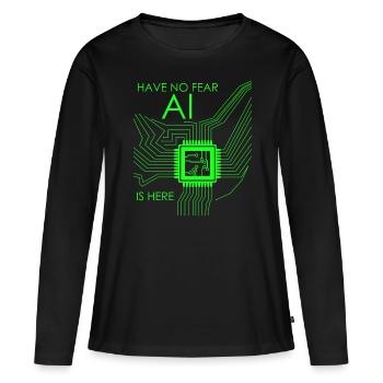 Programmeur d’intelligence artificielle - T-shirt manches longues Premium bio Femme - noir - Devant - Julia (174cm)