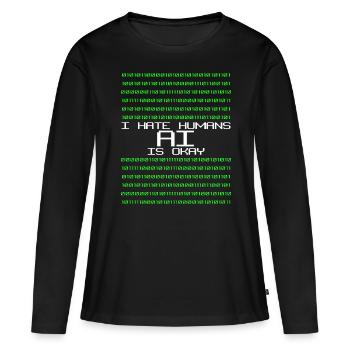 Artifical Intelligence Programmer Admin - Frauen Premium Bio Langarmshirt - Schwarz - Vorne - Julia (174cm)
