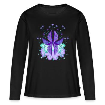 Ange Séraphin Violet Séraphin bibliquement exact - T-shirt manches longues Premium bio Femme - noir - Devant - Julia (174cm)