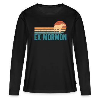 Ex Mormon Tapir Cheval LDS Rétro Exmo - T-shirt manches longues Premium bio Femme - noir - Devant - Julia (174cm)