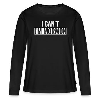 Drôle de missionnaire mormon SDJ - T-shirt manches longues Premium bio Femme - noir - Devant - Julia (174cm)