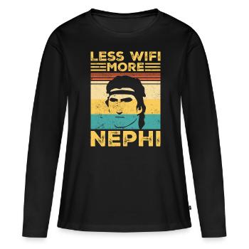 Drôle de missionnaire mormon LDS Retro - T-shirt manches longues Premium bio Femme - noir - Devant - Julia (174cm)