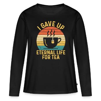 Drôle d’ex-mormon LDS Exmo - T-shirt manches longues Premium bio Femme - noir - Devant - Julia (174cm)
