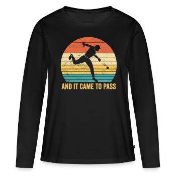 Drôle de missionnaire mormon LDS Baseball - T-shirt manches longues Premium bio Femme - noir - Devant - Julia (174cm)