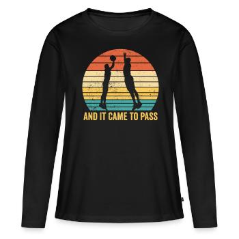 Drôle de missionnaire mormon LDS Basketball - T-shirt manches longues Premium bio Femme - noir - Devant - Julia (174cm)