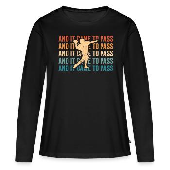 Drôle de missionnaire mormon LDS Soccer - T-shirt manches longues Premium bio Femme - noir - Devant - Julia (174cm)