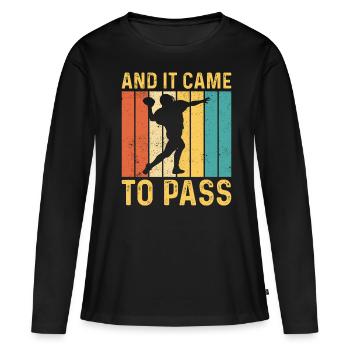 Drôle de missionnaire mormon LDS Soccer - T-shirt manches longues Premium bio Femme - noir - Devant - Julia (174cm)