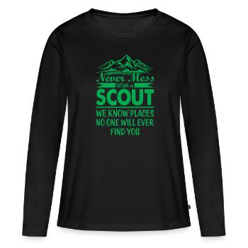 Scout Funny Scouting Camping Scouts - Women's Premium Organic Long Sleeve Shirt - black - Front - Julia (174cm)
