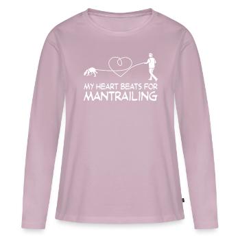 Mantrailer Chien Chiens Mantrailing - T-shirt manches longues Premium bio Femme - rose poudré - Devant - Julia (174cm)
