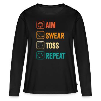 Drôle de trou de maïs Trou de maïs rétro - T-shirt manches longues Premium bio Femme - noir - Devant - Julia (174cm)